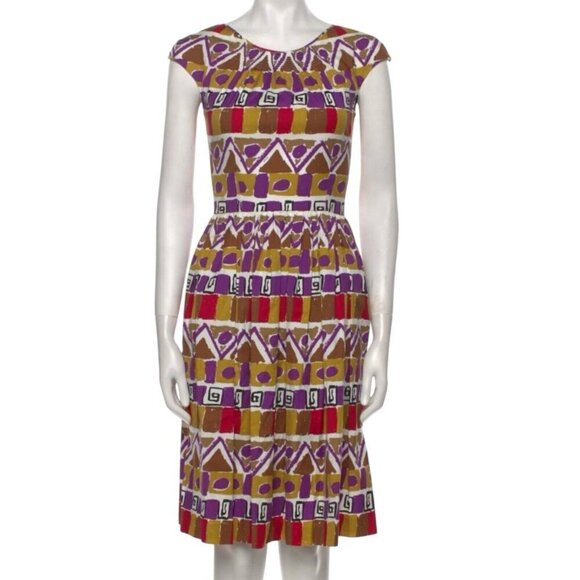 Stunning PRADA 2012 A-Line Printed Luxury Designer Scoop Mini Dress Size 0 XS - Picture 1 of 8